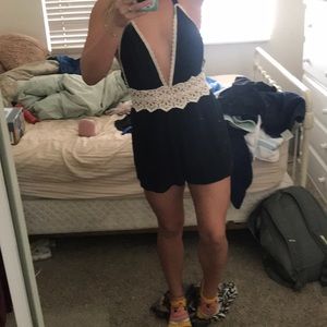 Black and cream mesh romper!